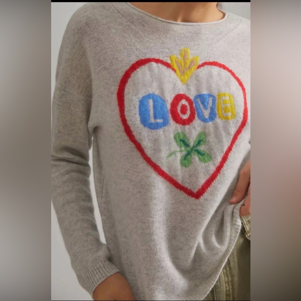 Anthropologie Nathalie Lete Love Cashmere Sweater Sz XS - Picture 7 of 14
